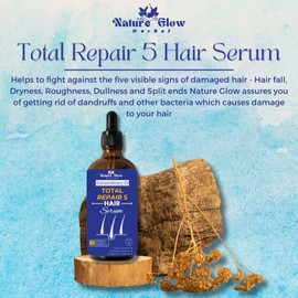 Nature Glow TOTAL REPAIR 5 Hair Serum - Nourishing Serum for Ultimate Hair Restoration | Split End Repair | Nfused with Natural Ingredients -30ml
