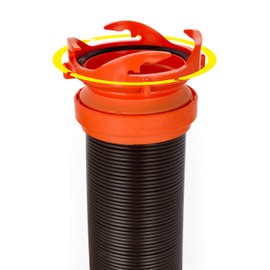 Camco RhinoFLEX 15ft RV Sewer Hose Kit, Includes Swivel Fitting and Translucent Elbow with 4-In-1 Dump Station Fitting, Storage Caps Included - 39761 , Black