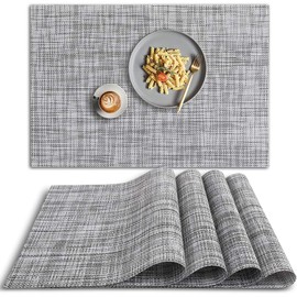 U Chef Juego de 4 Manteles Individuales para Mesa y Comedor de PVC, Manteles Individuales de Vinilo Lavables, Manteles Antideslizantes para el Hogar, Restaurante, Cocina, Hotel, Cafetería