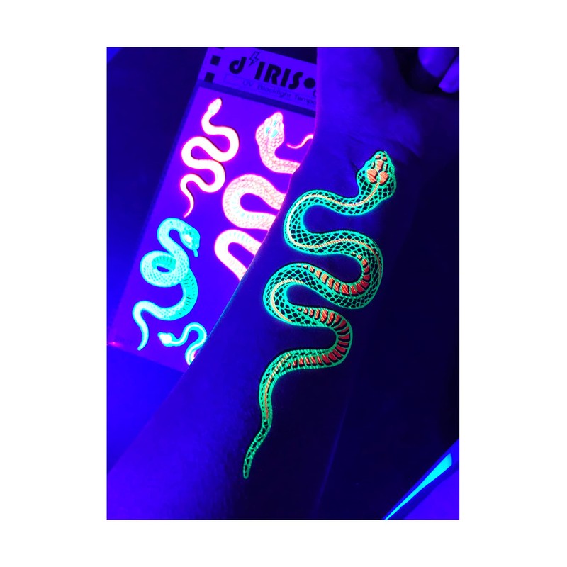 Blacklight Glow Party Temporary Tattoo-1 Sheet - Cobra