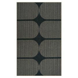 LIVEBOX Modern Rainbow Easy Jute Rug, 3x5 Outdoor Patio Rugs Washable Rugs for Entryway Farmhouse Classroom Office Rug, Non Slip Indoor Door Mat Porch Carpet for Guestroom Decor(3'x5', Stripe Black)