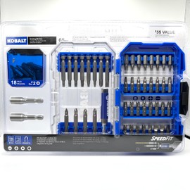 KOBALT 65pc Driving Set Hex Shank Speed Fit Magnetic S2 Steel