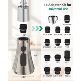 Mbillion Universal Brushed Nickel Kitchen Faucet Sprayer Head Replacement