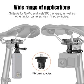 Upgraded Aluminum Bike Tail Mount Kit for Insta360 X5, Dual Clamp Handlebar Mount with Invisible Selfie Stick for Insta360 X5 X4 X3, GoPro 13 12 for Road Cycling, Motorcycle Records, Third-Person shot