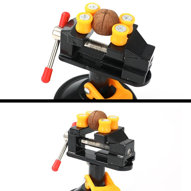 Mini Bench Vise with Rubber Suction Base, Table Vise Clamp