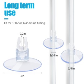 AQUANEAT Aquarium Suction Cups, for Fish Tank Airline Tubing, with Clips 3/16" air Hose Holder, 24pcs (Clear)