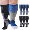 Cheeroyal 6 Pairs plus size compression socks wide calf for