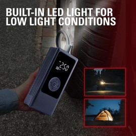 Tire Inflator Portable Air Compressor for Car Ball and Basketball for Sports Balls, Auto Air Pump for Car Tires Bicycle w Gauge Values Display, 150PSI Power Battery Bike Pump Cordless