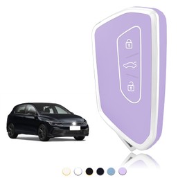 TOOMUME Car Key Cover TPU, Car Key Case Fit for VW Volkswagen Golf 8 MK8 Cupra Born Formentor Seat Leon MK4 Ateca Tarraco Skoda Octavia 8, Protective Key Fob Cover Key Fob Case - Smart Key