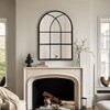 Dewfig Arched Window Wall Mirror, 30"x20" Window Pane Mirrors, Vanity