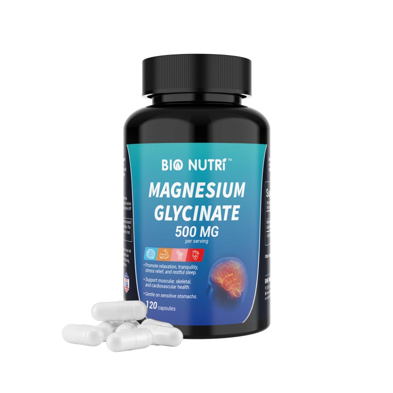 Magnesium Glycinate Capsules 500mg For Improved Sleep Stress & Anxiety