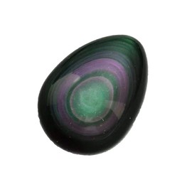 Healing Crystal Black Obsidian Egg Shape Double Sides with Rainbow Eye Palm Stone Pocket Worry Stone for Reiki Energy Balancing (Black Obsidian with Rainbow Eye Egg Shape)