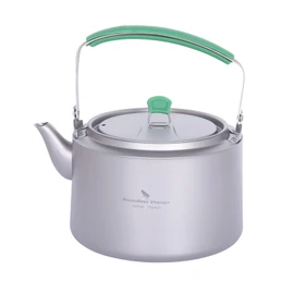 Boundless Voyage Titanium Kettle 800ml/1200ml with Folding Handle Filter Outdoor Camping Big Capacity Teapot (1200ml)