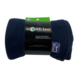 Wolf Essentials Cozy-Soft Microfleece Travel Blanket, 50x60 Inch, Lightweight, Compact, Perfect for Airplane and Car, Navy