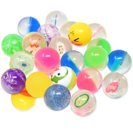 Kiddie Play 25 Bouncy Balls for Kids Party Favors | Assorted Bouncy Ball 27mm | Superball Small Rubber Balls for Kids