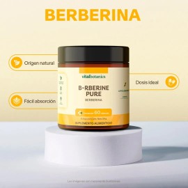 Berberina Hcl 60 Capsulas 1000 Mg Suplemento Vitalbotanics Sabor Sin sabor