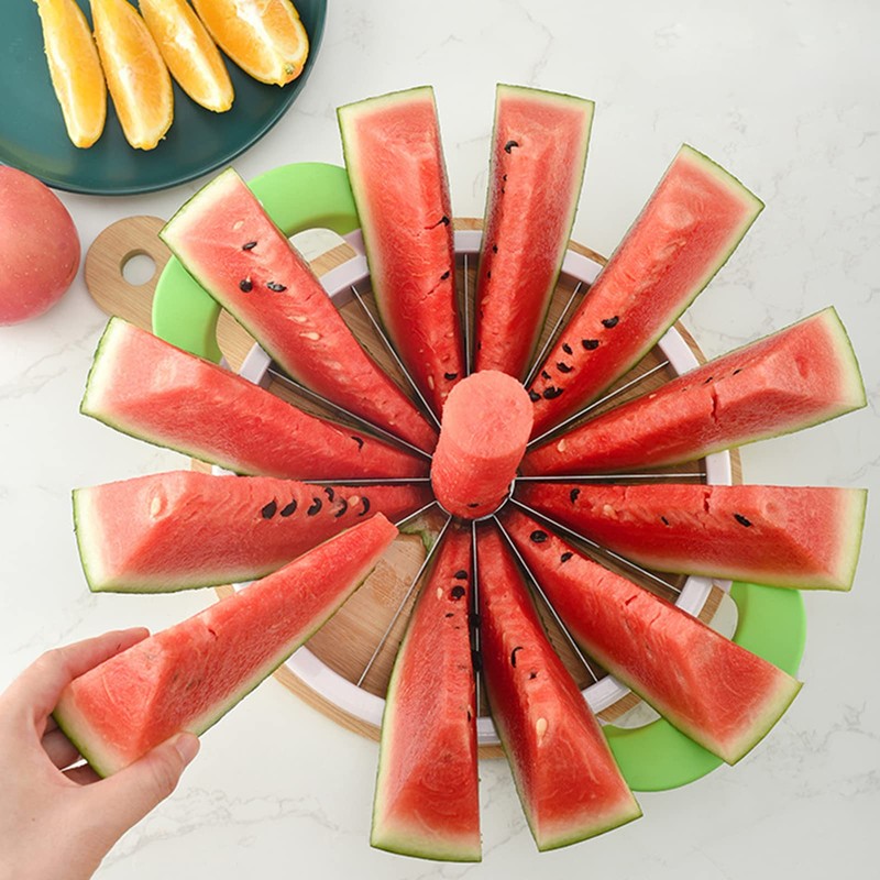 Extra Large Watermelon Slicer Cutter Comfort Silicone Handle Stainless Steel