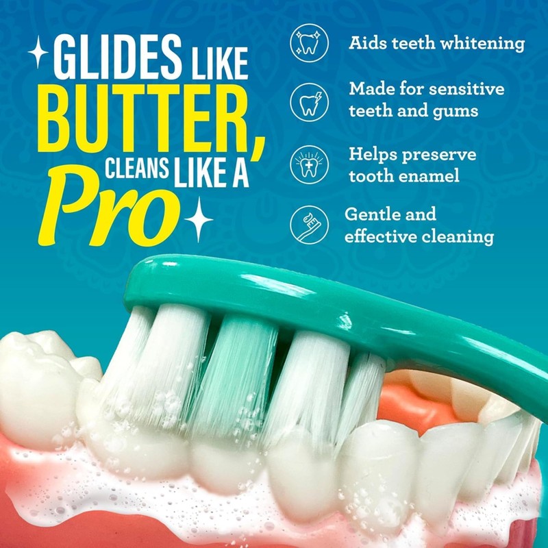 GuruNanda Butter On Gums Toothbrush, ADA Accepted, with 8000+ Ultra