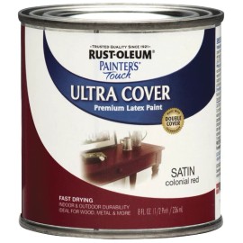 Rust-Oleum® Painter's Touch® Ultra Cover Latex Satin Paint - 1/2 pt Various - Colonial Red