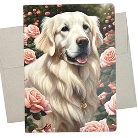Whitman and Daughter Beautiful Golden Retriever Greeting Card, Dog Birthday Card (1 Premium Card, 5X7 Inch) blank inside for all occasions like Mother's Day, Valentine's Day - 585