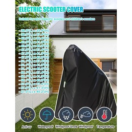 Electric Scooter Cover, Universal Scooter Cover, Waterproof Sun, Tear Proof Night Reflective and Lock-Holes&Storage Bag for With Seat or Without Foldable Kick Scooter(Without Seat,43"(L)x45"(H))