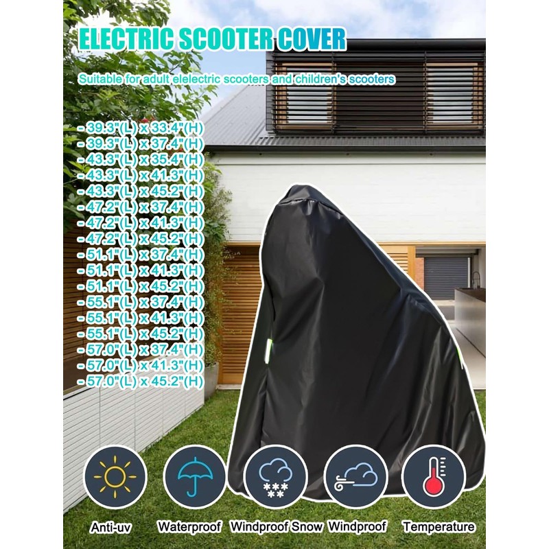 Electric Scooter Cover, Universal Scooter Cover, Waterproof Sun, Tear Proof