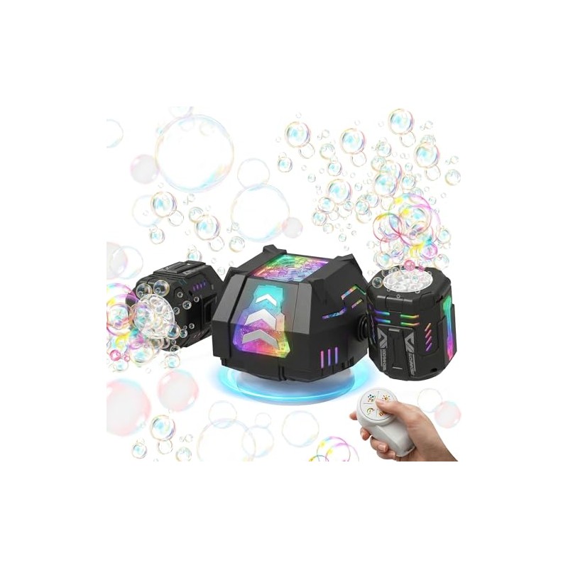 Bubble Machine, Rechargeable Dual-Nozzle Bubble Machine with Remote Control, 30000+