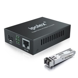 1.25G Gigabit Optical Media Converter Multimode Dual Core LC Fiber (Including SX SFP Module), Up to 550m, 10/100/1000Base-Tx to 1000Base-SX