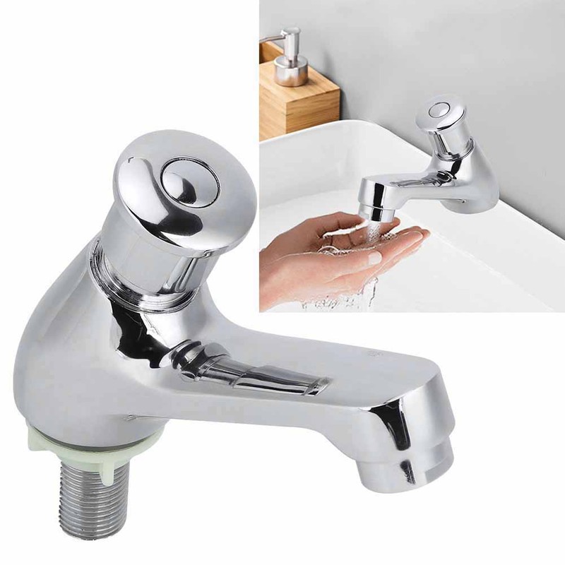 G1/2 Copper Time Delay Faucet Basin Sink Water Tap for