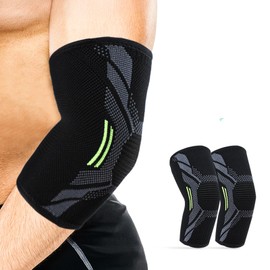 kichicho Elbow Brace, Pack of 2, Elbow, Compression Bandage, Bandage for Tennis Elbow, Golfer's Elbow, Osteoarthritis, Sports Armband Men and Women (2, L)