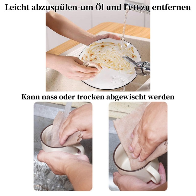 DAWOOWF Pack of 10 Natural Loofah Fibre Kitchen Cloths, Reusable