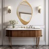 AAZZKANG Large Wall Mirror with Irregular Wood Framed 28"x20" Decorative