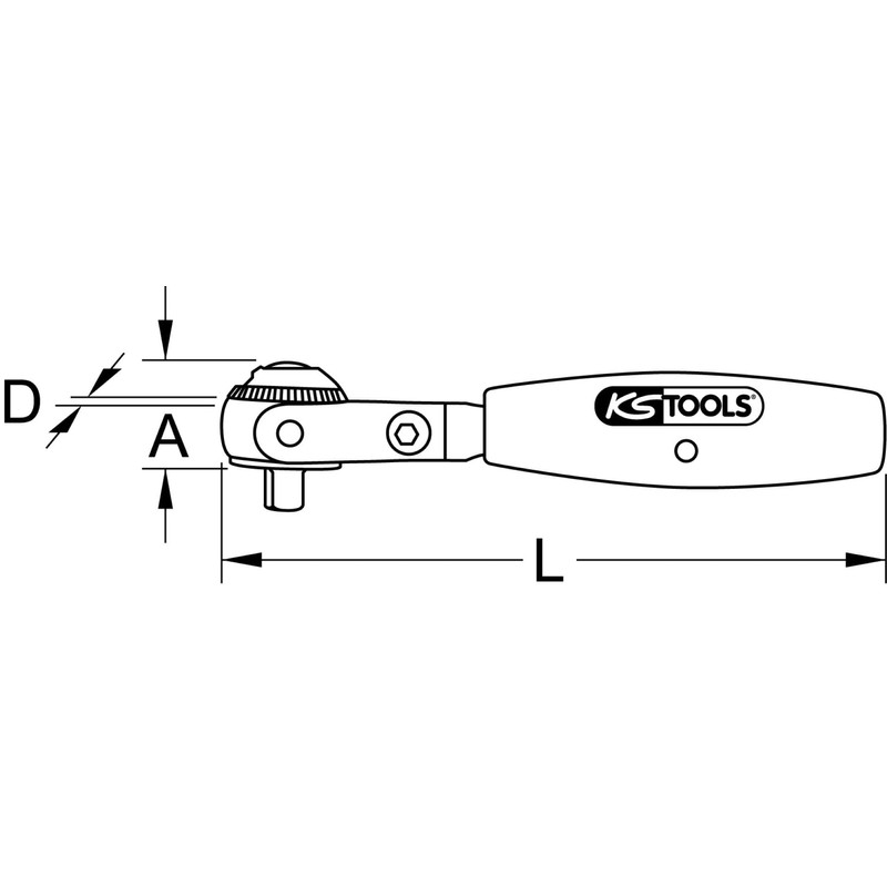 KS Tools 914.3815 Modifix 3/8 Inch Mini T-Handle Swivel Head