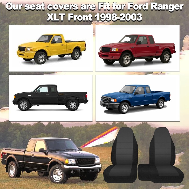 runfider 2Pcs 60/40 Cloth High Back Bench Seat Cover Fit