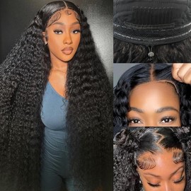 Wear and Go Glueless Wigs Human Hair Pre Cut 200% Density Water Wave 5x5 HD Lace Closure Wigs Human Hair with Baby Hair Pre Plucked Natural Hairline Wet and Wavy Wig for Women 28 Inch