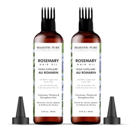 Majestic Pure Majestic Pure 100% Pure Oil with Biotin for Hair Care, Strengthening, Nourishing, and Volumizing Formula with Jojoba Oil and Castor Oil - Non GMO Verified | 6.7 Fl Oz (Pack of 2)