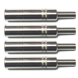 CESS 1/4 Inch TS Female Jack -1/4" Cable Connector for Microphone and Guitar - 6.35mm Mono Socket (4 Pack)