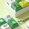 Square key cap green transparent case key ring bag decoration