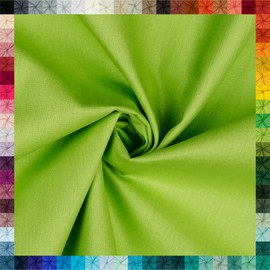 VmG-Store 2 m Cotton Fabric, Plain, 100% Cotton, Oeko-Tex, No Sold by the Metre, Over 70 Colours to Choose From (033 I Lime)