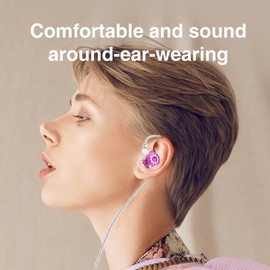 Wired Gaming Earbuds,QKZ AK6 Spark in Ear Monitors, Deep Bass Sound Wired Earbuds, HiFi in Ear Headphones with 1DD 11mm Dynamic Driver, IEM Detachable Cable for Music Gaming Video (Withmic, purple)