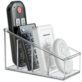 MaxGear Remote Control Holder Clear Remote Control Holder for Table Small TV Remote control Holder Plastic Remote control Organizer Remote Storage 1 Pack Remote Holder Remote Organizer Remote Caddy