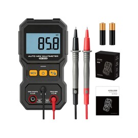 LINXINO DM202 Mini Multimeter, 4000 Counts True RMS Auto-Ranging, NCV, Voltage/Current/Resistance/Continuity, Data Hold Backlight, Portable Pocket Meter for Auto Home Electrical Test