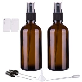 Hydior Hydior Amber Glass Spray Bottles for Essential Oils, 4oz Empty Small Fine Mist Spray Bottle 2 Pack