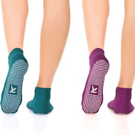 Rymora Non Slip Grip Socks - Pilates Yoga Socks for Women Anti Slip Sock - Pilates Grip Socks Gym Sock Grippy Ankle Sock
