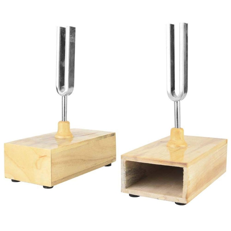 440HZ Tuning Fork Virbration Experimental Instrument with Wood Resonator Box