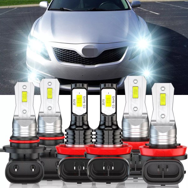 CHUSYYRAY For Toyota Camry 2009 2010-2013 6000K LED Headlight+Fog Light