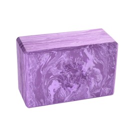 Hugger Mugger 4" Foam Yoga Block -Marbled Cosmic Purple - strong and stable, beveled edges for comfort, most favored block size, helps with alignment and support in many poses