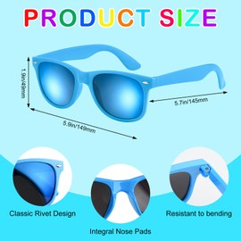BOUBONI Party Sunglasses Neon Colours Funny Gift Goodie Stuffers for Summer Beach Pool Party Birthday Party (10, Gradient Colours)