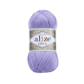 Alize Diva Silky Effect 100% Microfiber Acrylic Yarn Thread Crochet Art Lace Craft Lot of 2 skeins, Each Skein 100g 350m - 158 Lavander