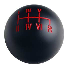 DEWHEL Black w/Red 6 Speed Weighted Manual Shift Knob Aluminum Roman Numerals Selector Shifter Knob JDM M12x1.25 M10x1.5 m10x1.25 M8x1.25